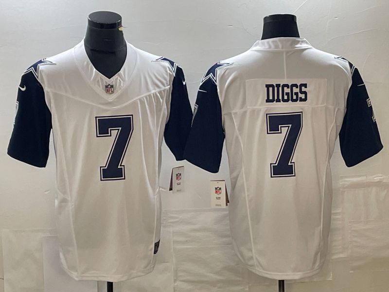 Men Dallas Cowboys #7 Diggs White Nike Vapor F.U.S.E. Limited NFL Jersey